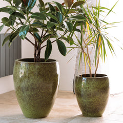 Keramický kvetináč Poseidon – jesenná zelená