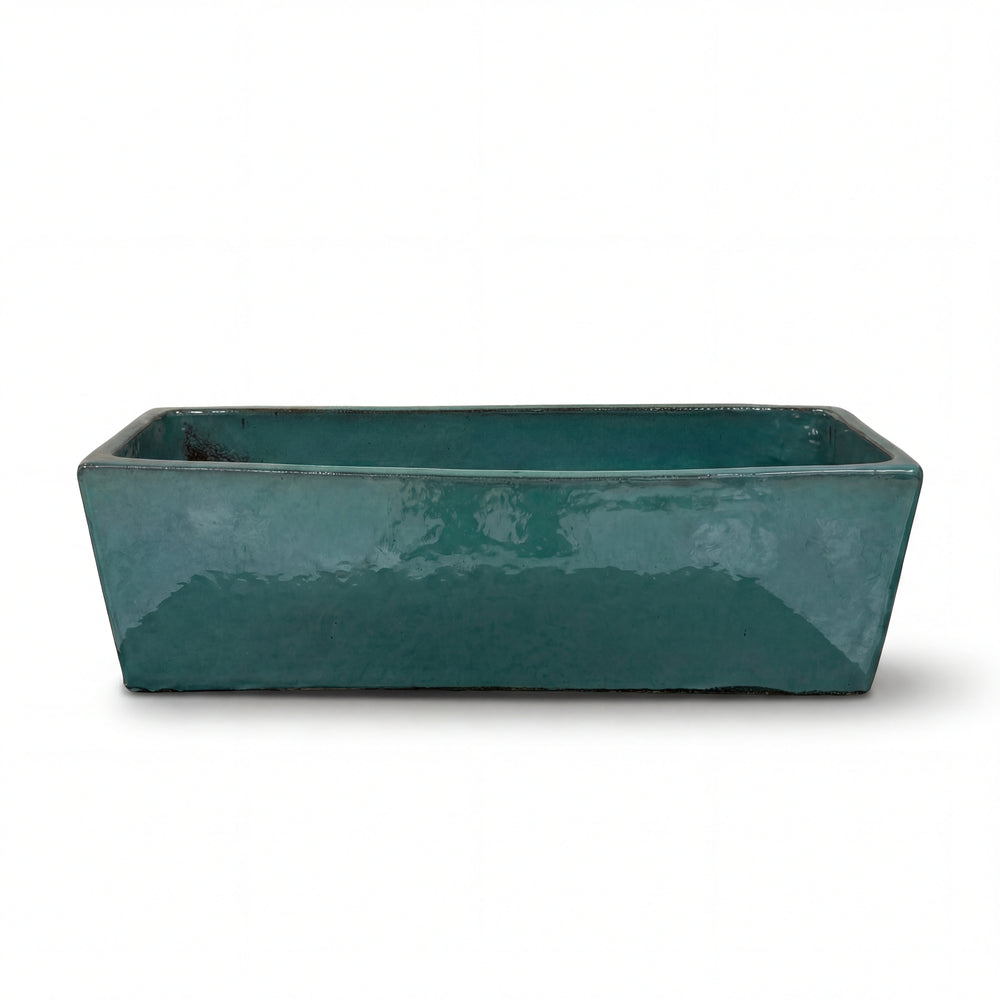 Keramický truhlík GIONO - Nefritovo Zelený - L (46 x 15 x 14 cm)