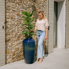 Mrazuvzorný Keramicky kvetináč Archimede - Morsky modrá