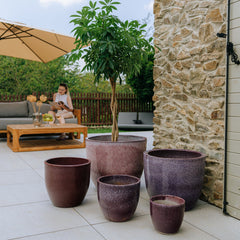 Keramický kvetináč LANCELOT - Fialový 