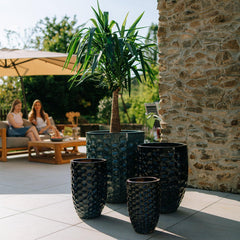 Keramický kvetináč MEROVEE - Ľadovo modrá.