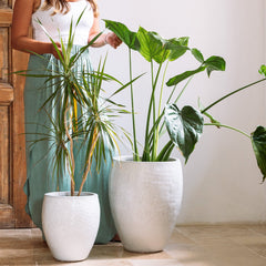 Keramický kvetináč Poseidon – Biela