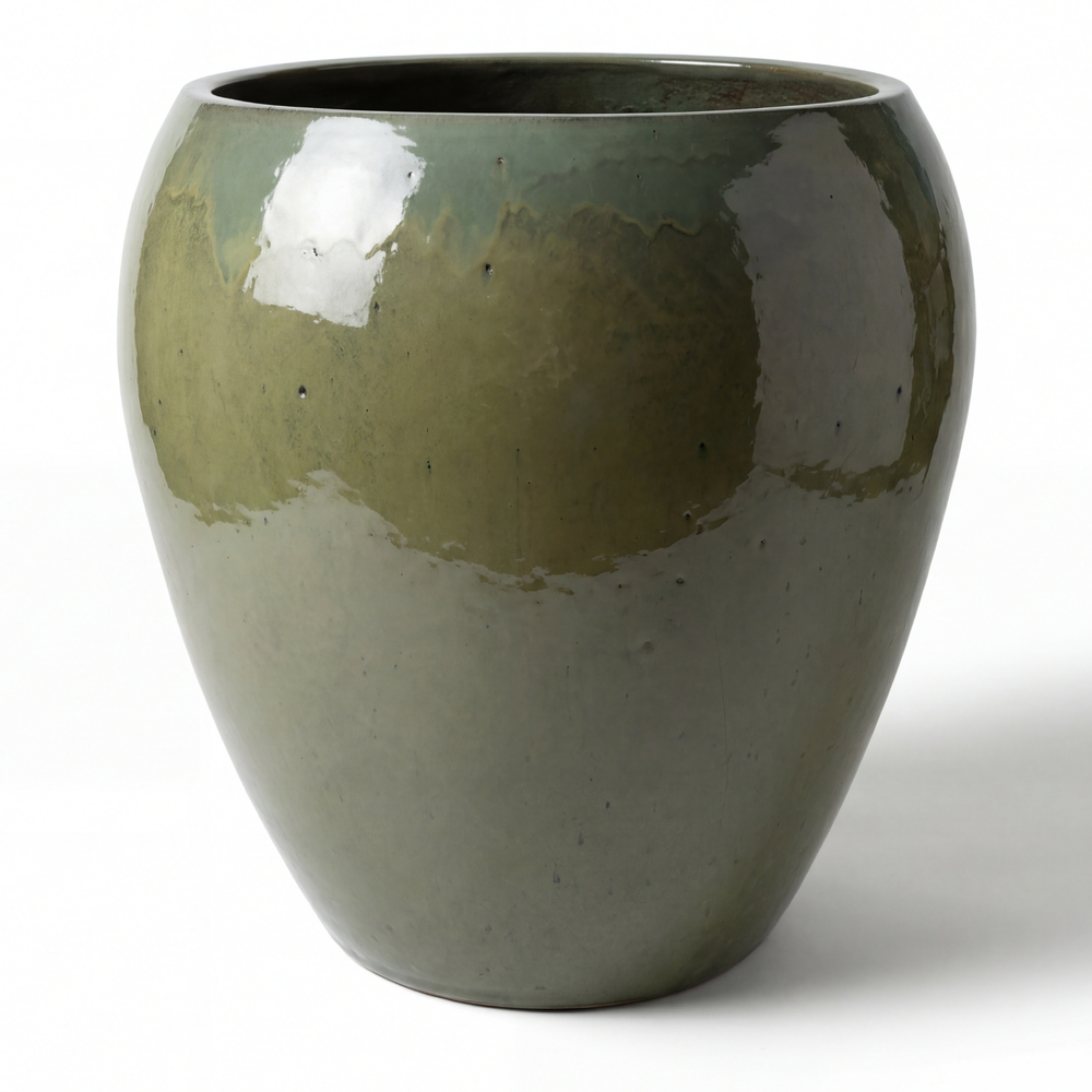Veľký keramický kvetináč LAFONTAINE 2 – Khaki - XL (52x52 cm)