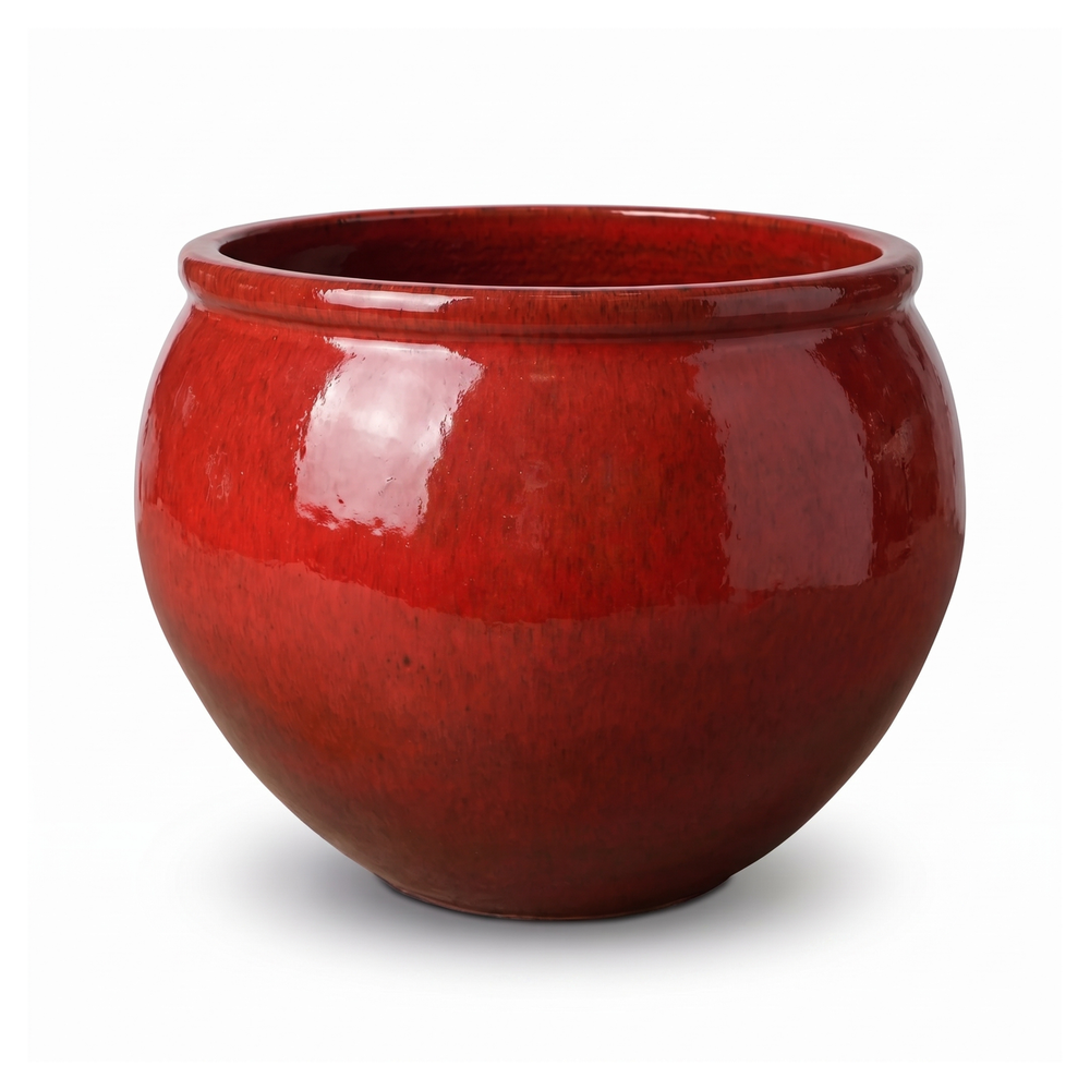 Keramický kvetináč Lutece - Tropická červená - XL (53 cm x 43 cm)