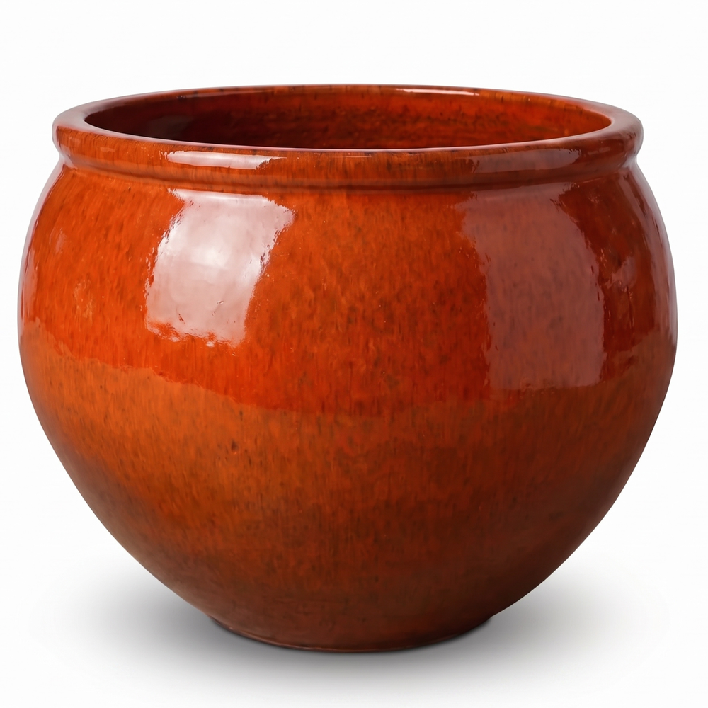 Keramický kvetináč Lutece - Tropická oranžová - XXL (85 cm x 64 cm)