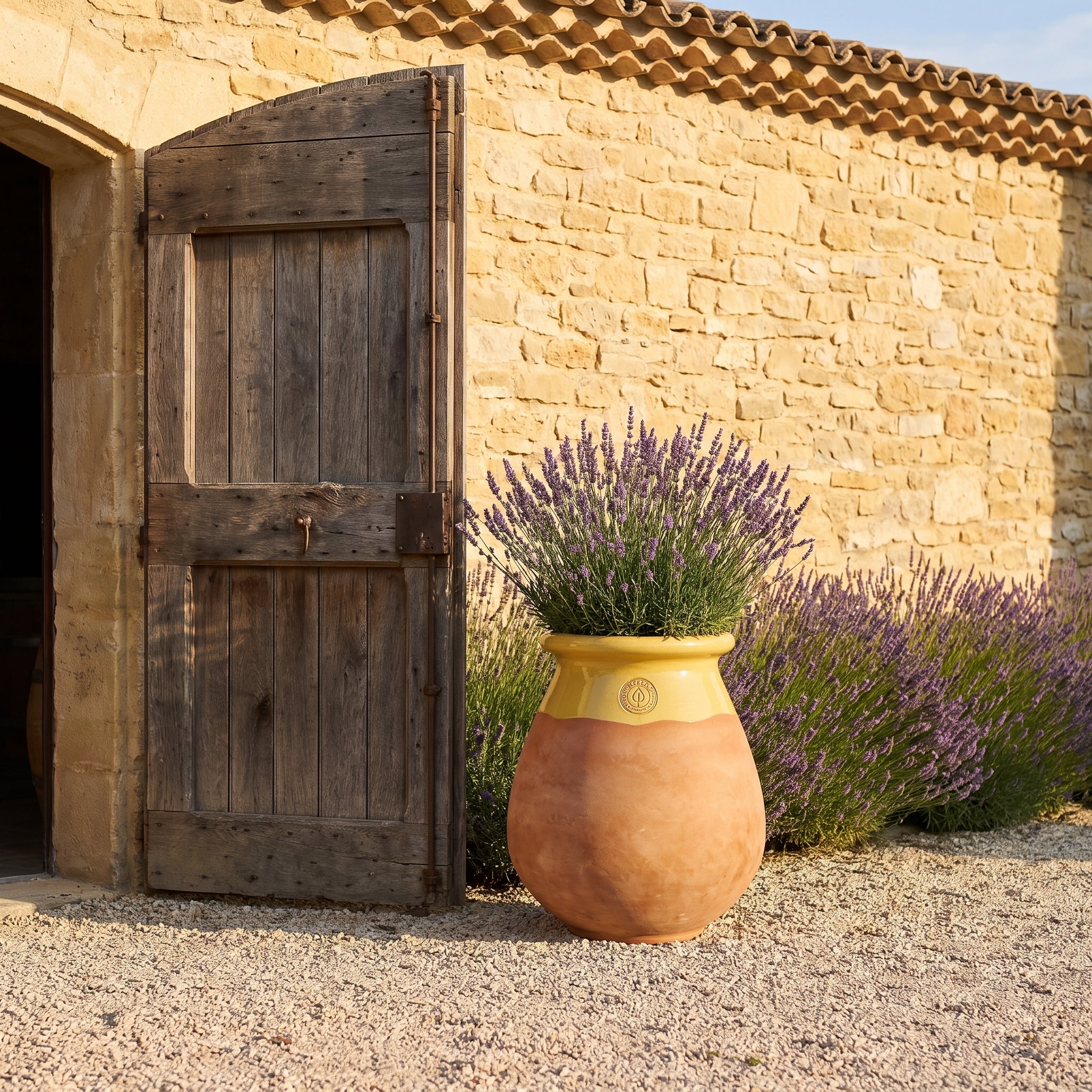 Provensálsky biot MADE IN PROVENCE – terakota cérusée s medovým golierom - XL (63 cm)