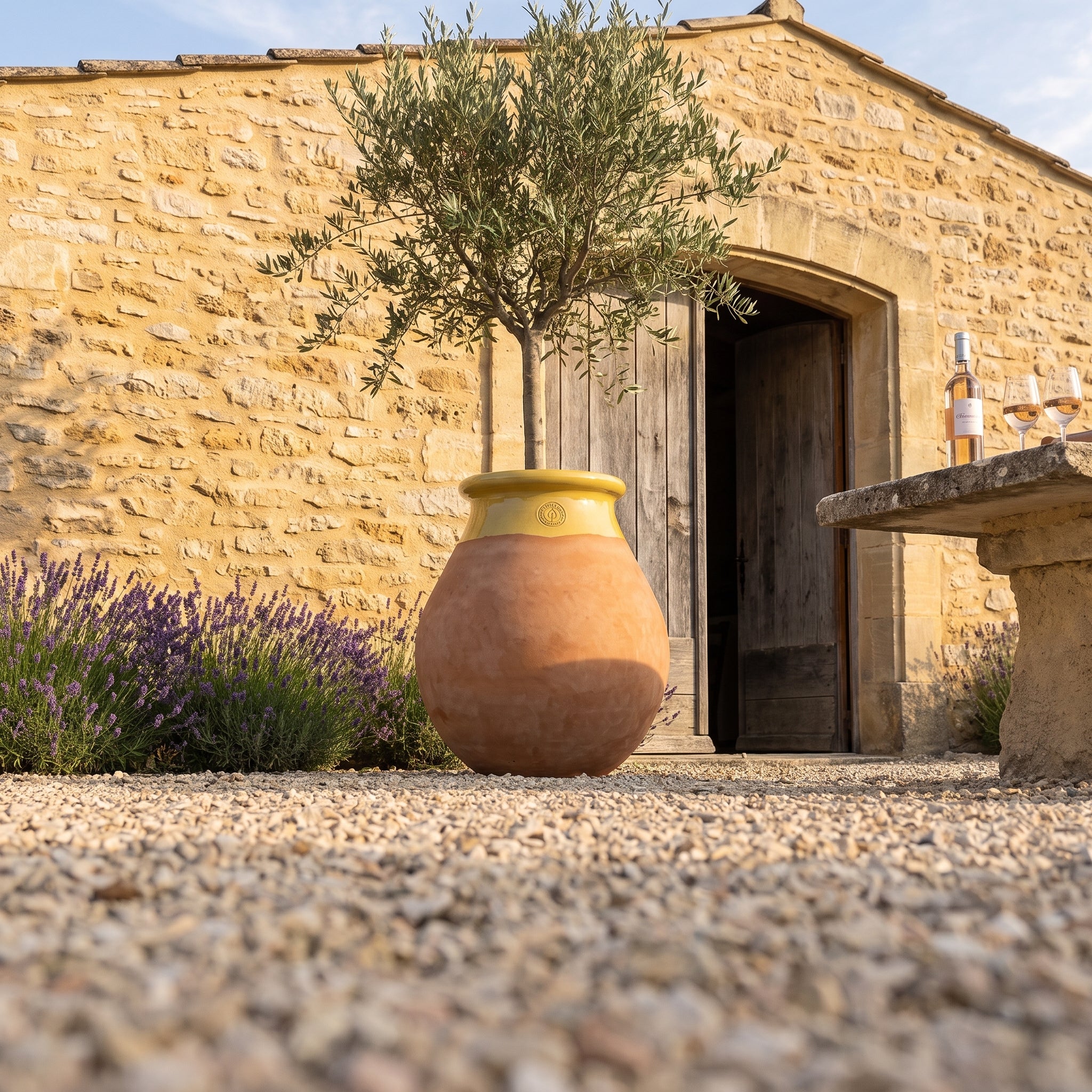 Provensálsky biot MADE IN PROVENCE – terakota cérusée s medovým golierom - 2XL (85 cm)