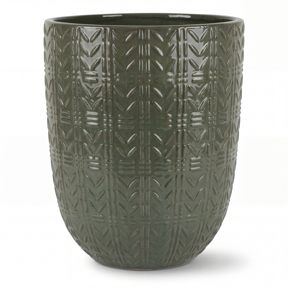 Keramický kvetináč Mercure - Khaki - XL (39 x 51 cm)