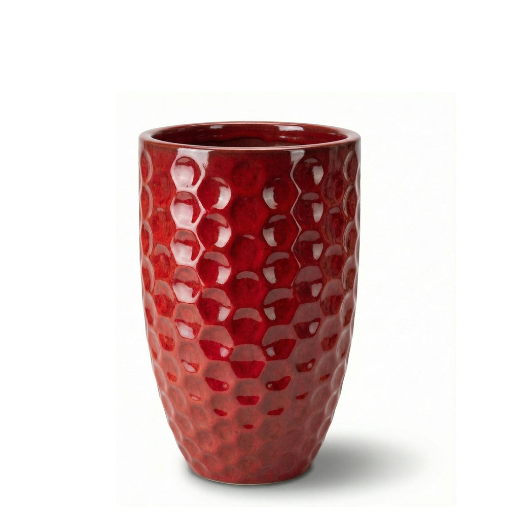 Keramický kvetináč MEROVEE - Tropická Červená - M (23 cm x 35 cm)