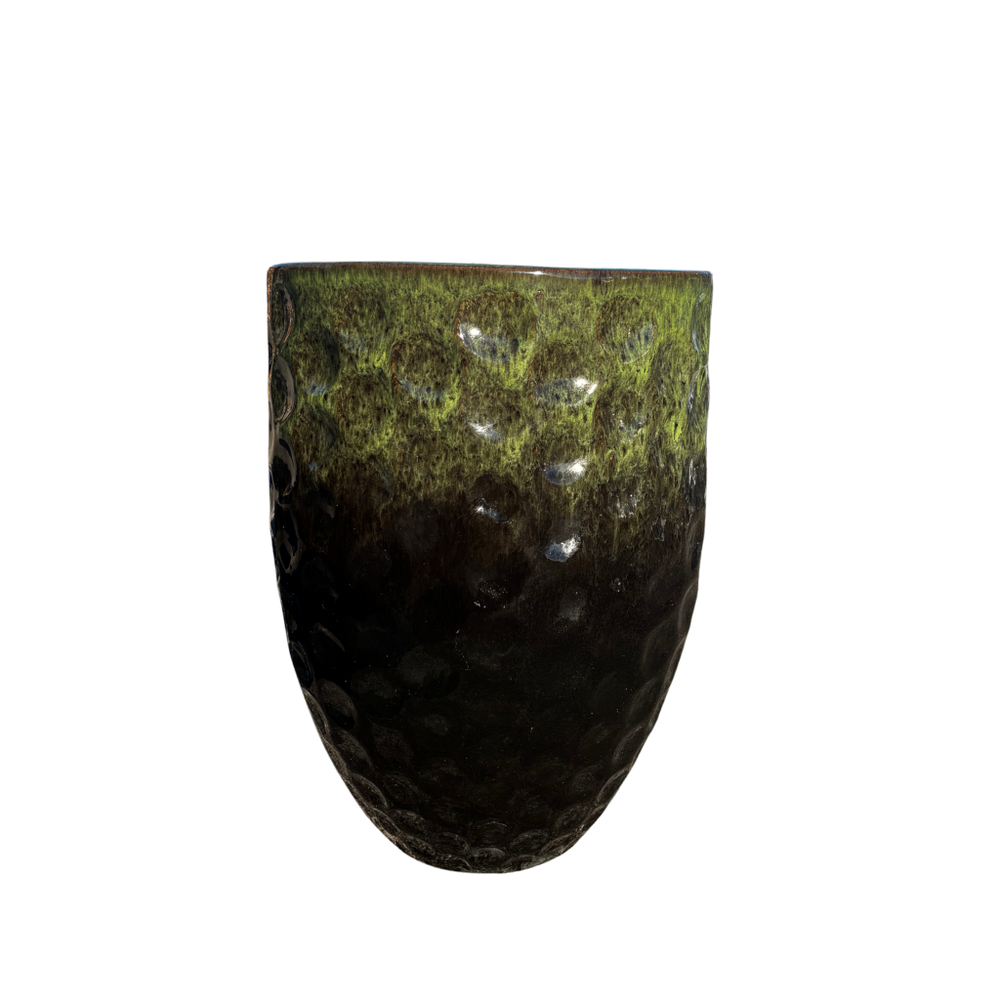 Keramický kvetináč MEROVEE - Čierno-zelená - XL (42 x 55 cm)