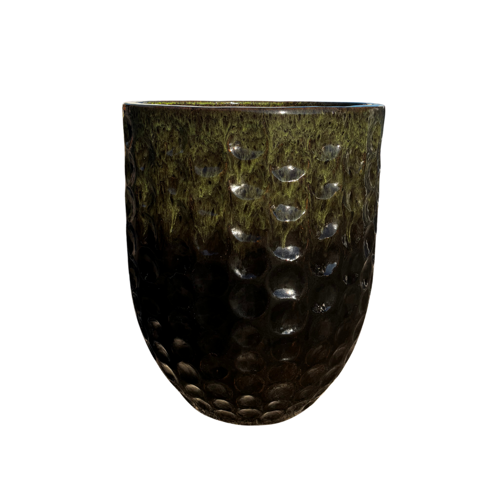 Keramický kvetináč MEROVEE - Čierno-zelená - XXL (55 x 65 cm)