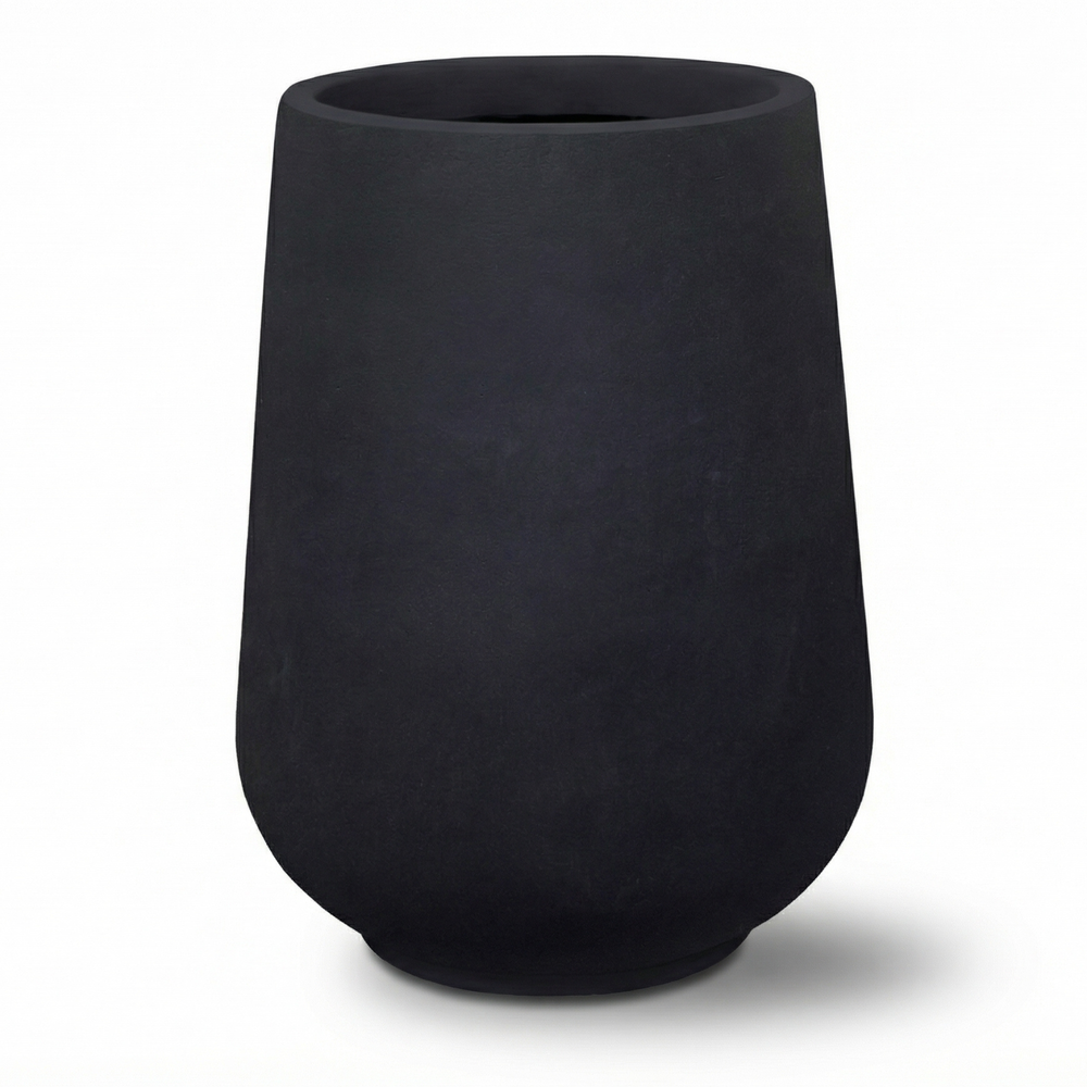 Betónový kvetináč MONOLITH – Matne čierny - XL (40cm  x 53 cm)