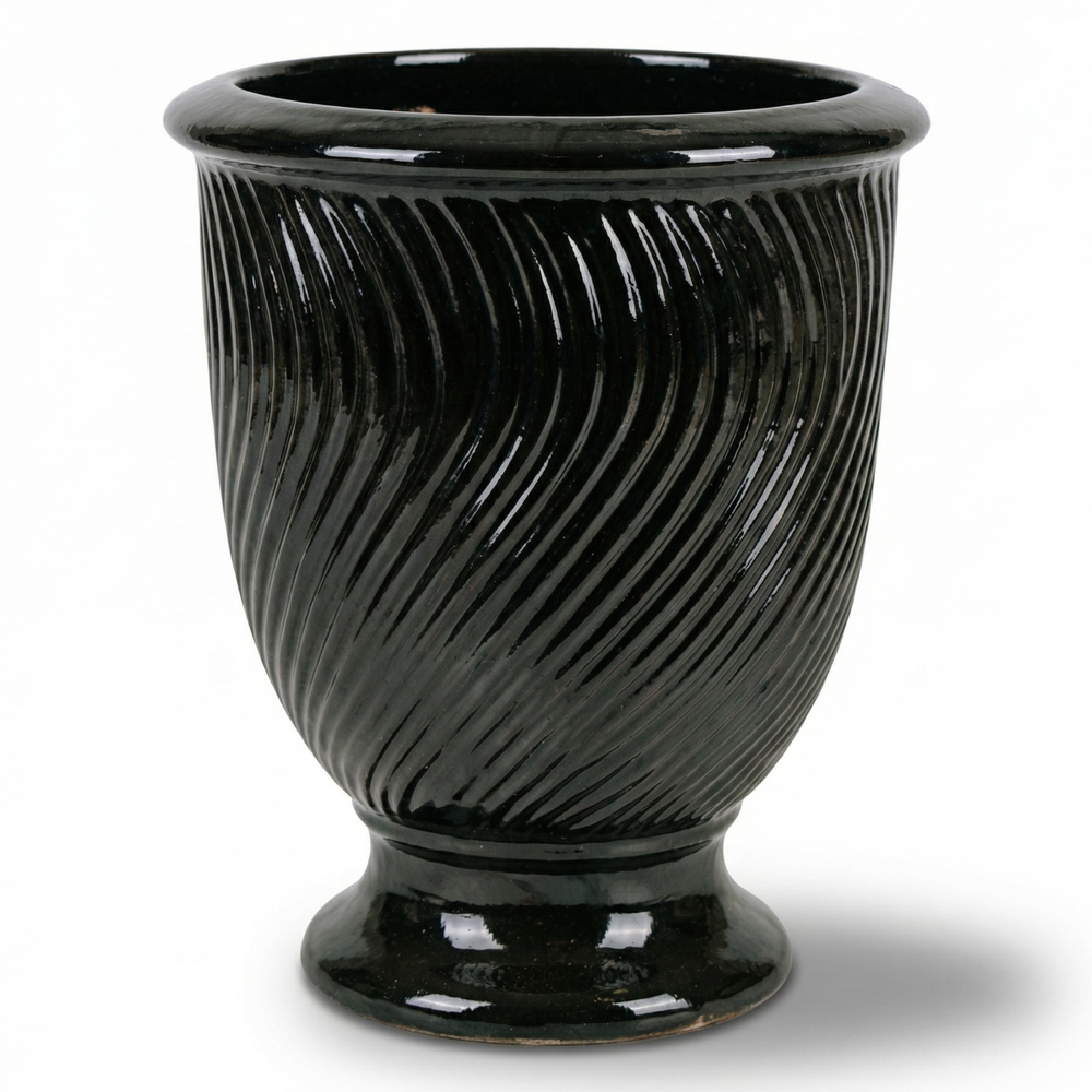 Keramický kvetináč Morgane - Čierny - XL (55 x 69 cm)