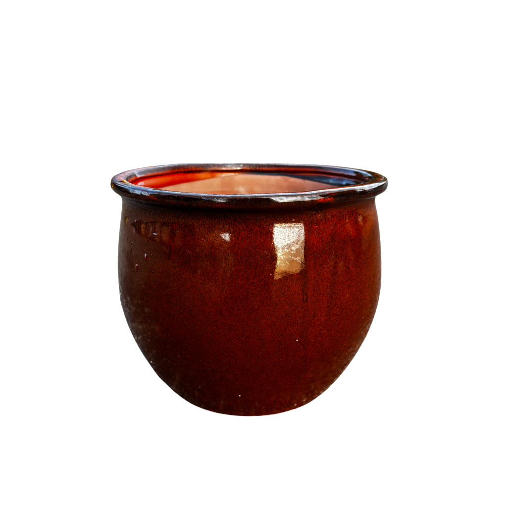 Keramický kvetináč Newton – Tropická oranžová, M (34 cm x 28 cm)