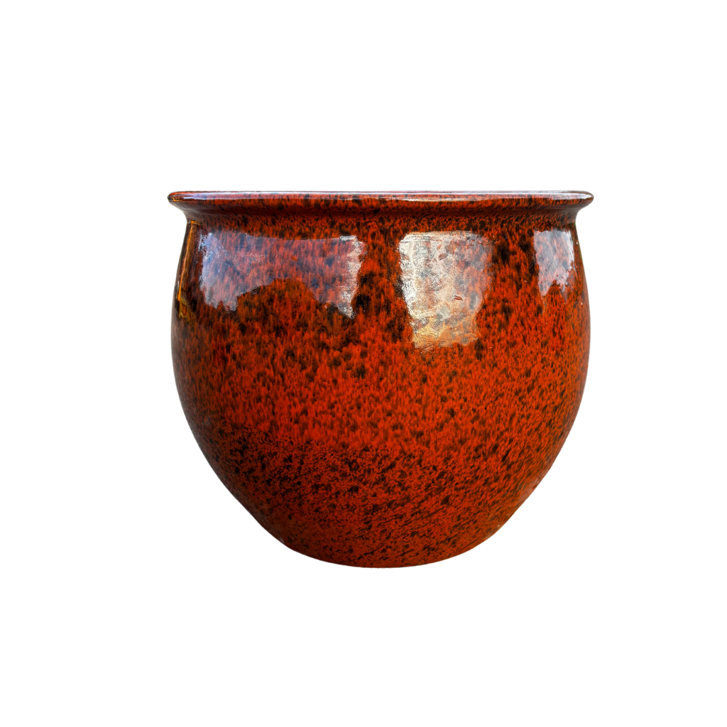 Keramický kvetináč Newton – Tropická oranžová, L (44 cm x 35 cm)