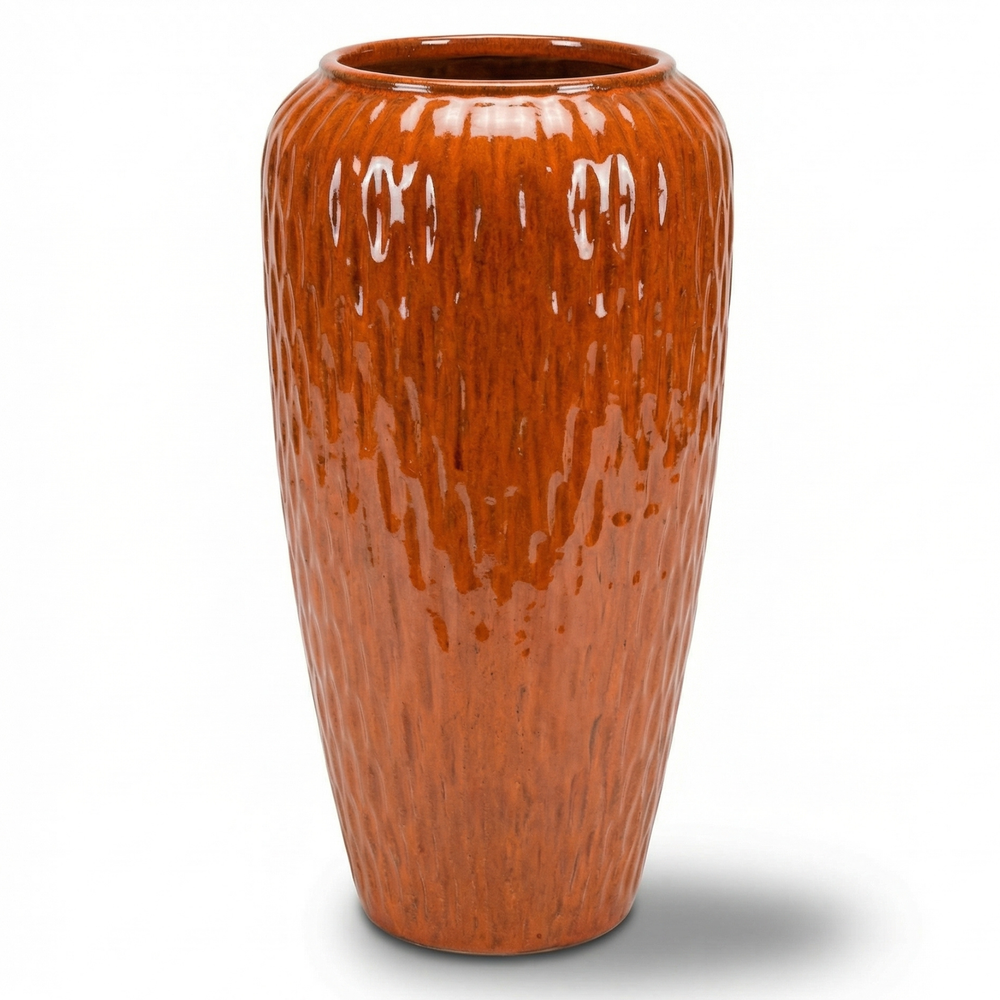 Keramický kvetináč Pompadour - Tropická oranžová - L (30 x 57 cm)