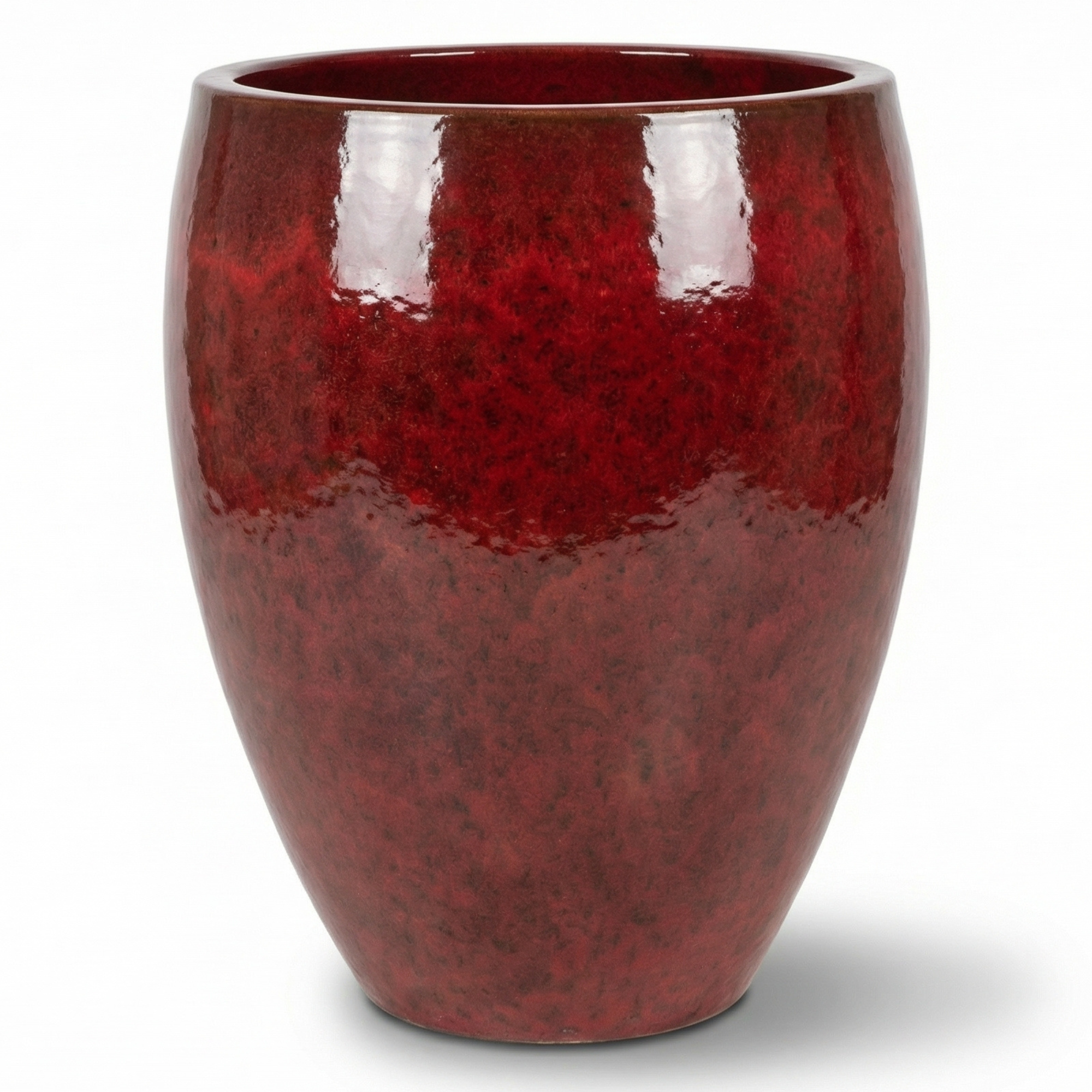 Keramický kvetináč POSEIDON2 tropická červená – Provencelia, ručne vyrábaný, mrazuvzdorný