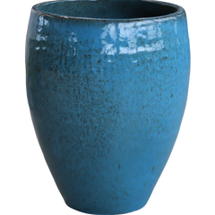 Keramický kvetináč Poseidon – Oceľovo modrý