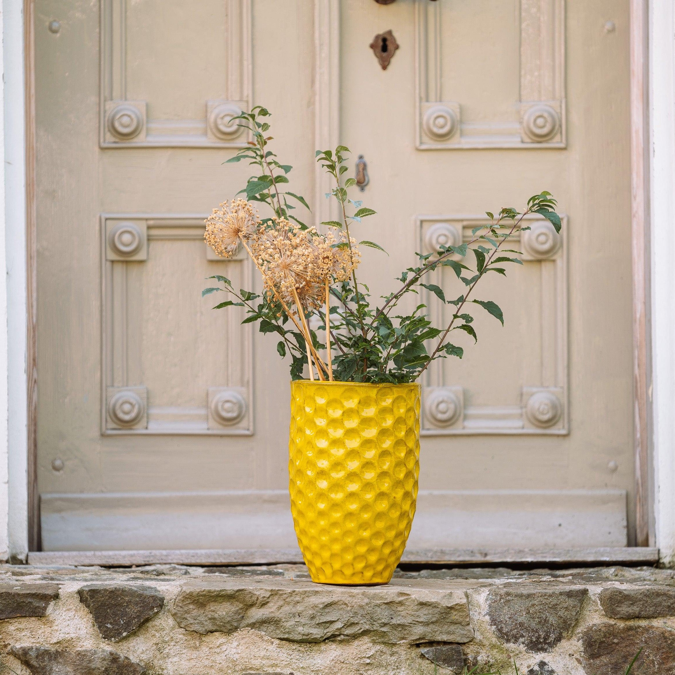 Keramický květináč MEROVEE - Žlutá - Provencelia.cz