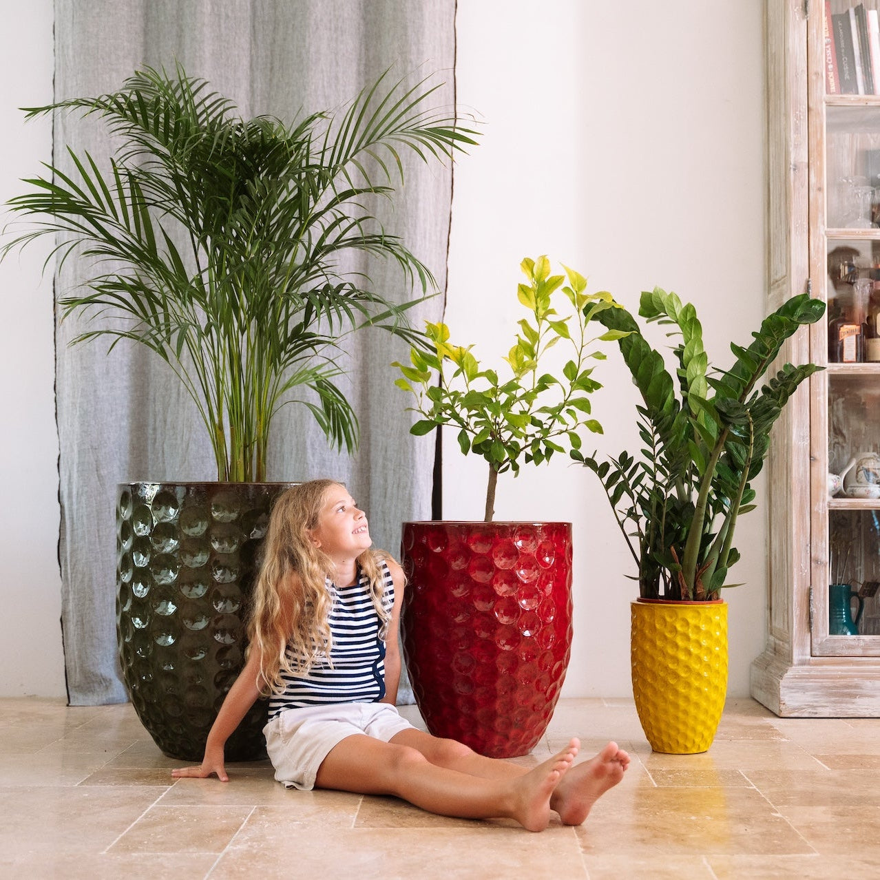 Keramický kvetináč MEROVEE - Tropická červená