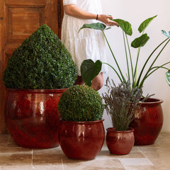 Keramický kvetináč Newton - Jesenne oranžová