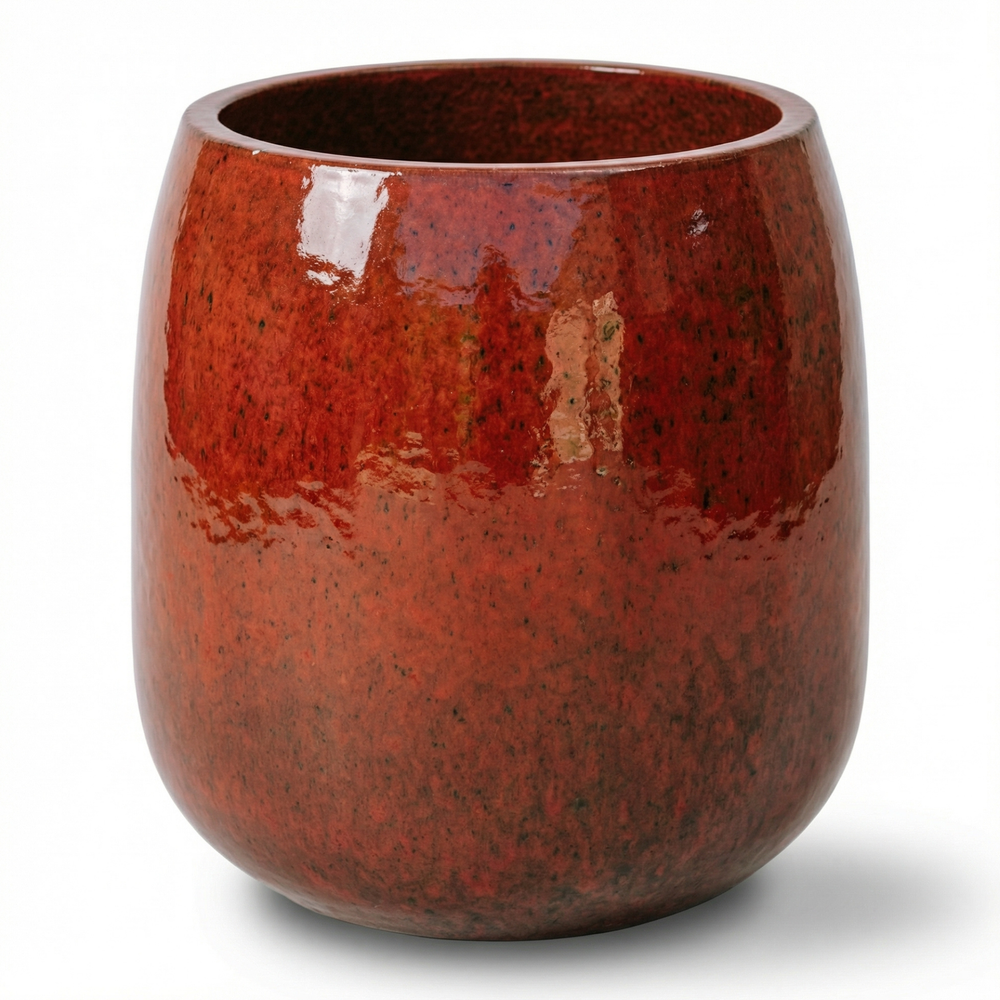 Keramický kvetináč Socrate – Tropická oranžová - L (48 cm x 49 cm)