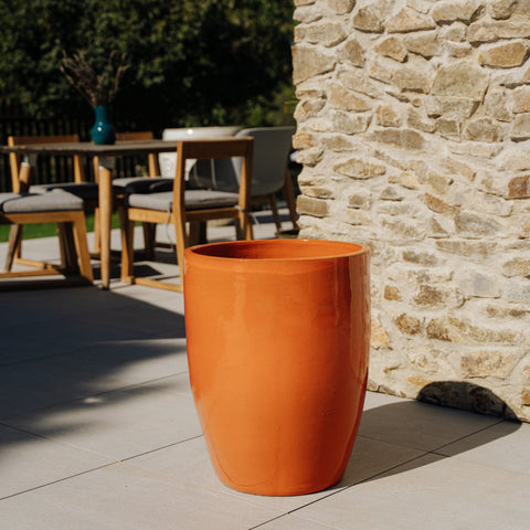 Vysoký keramický kvetináč Platon – Oranžový