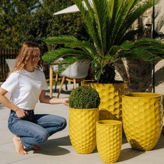Keramický kvetináč MEROVEE - Žltá