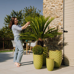 Keramický kvetináč MEROVEE - Olivovo zelená.