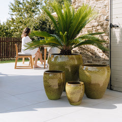 Keramický kvetináč LAFONTAINE - Jesenná zelená.