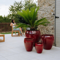 Keramický kvetináč LAFONTAINE - Topická červená.