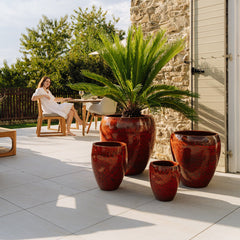 Keramický kvetináč LAFONTAINE - Jesenná Oranžová