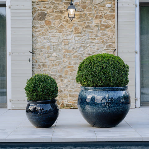 Keramický kvetináč Clovis - Ľadovo modrá.