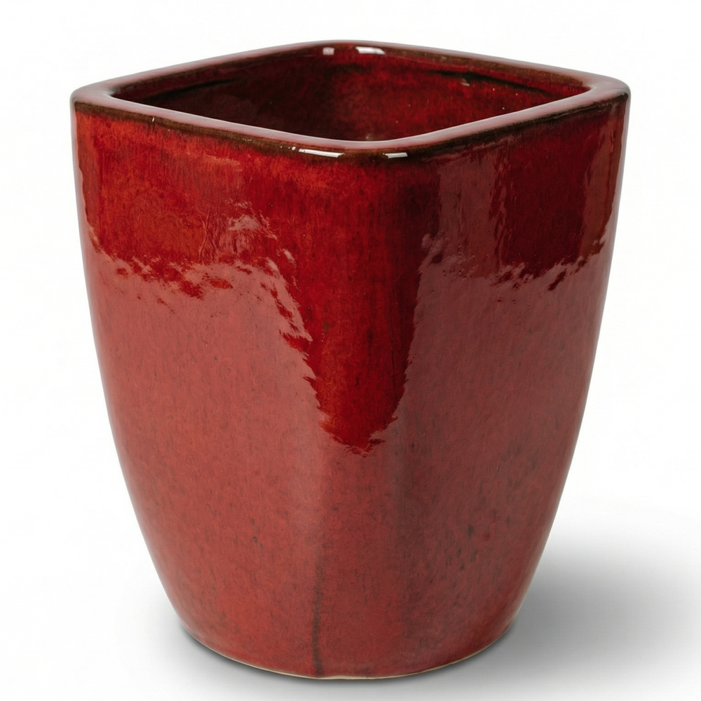 Keramický kvetináč VAUBAN - Tropická červená - S (18 cm x 21 cm)