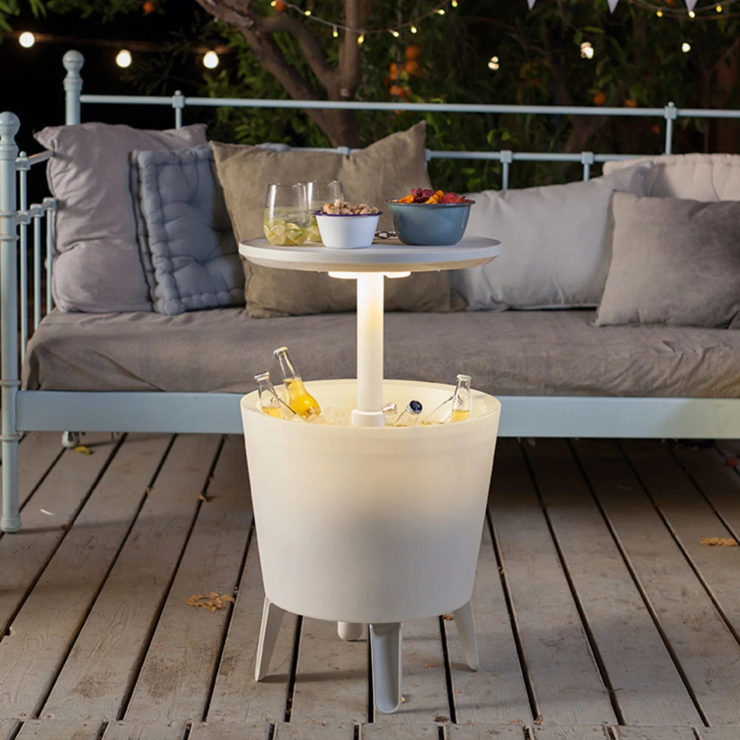 Svítící zahradní bar - Bílý