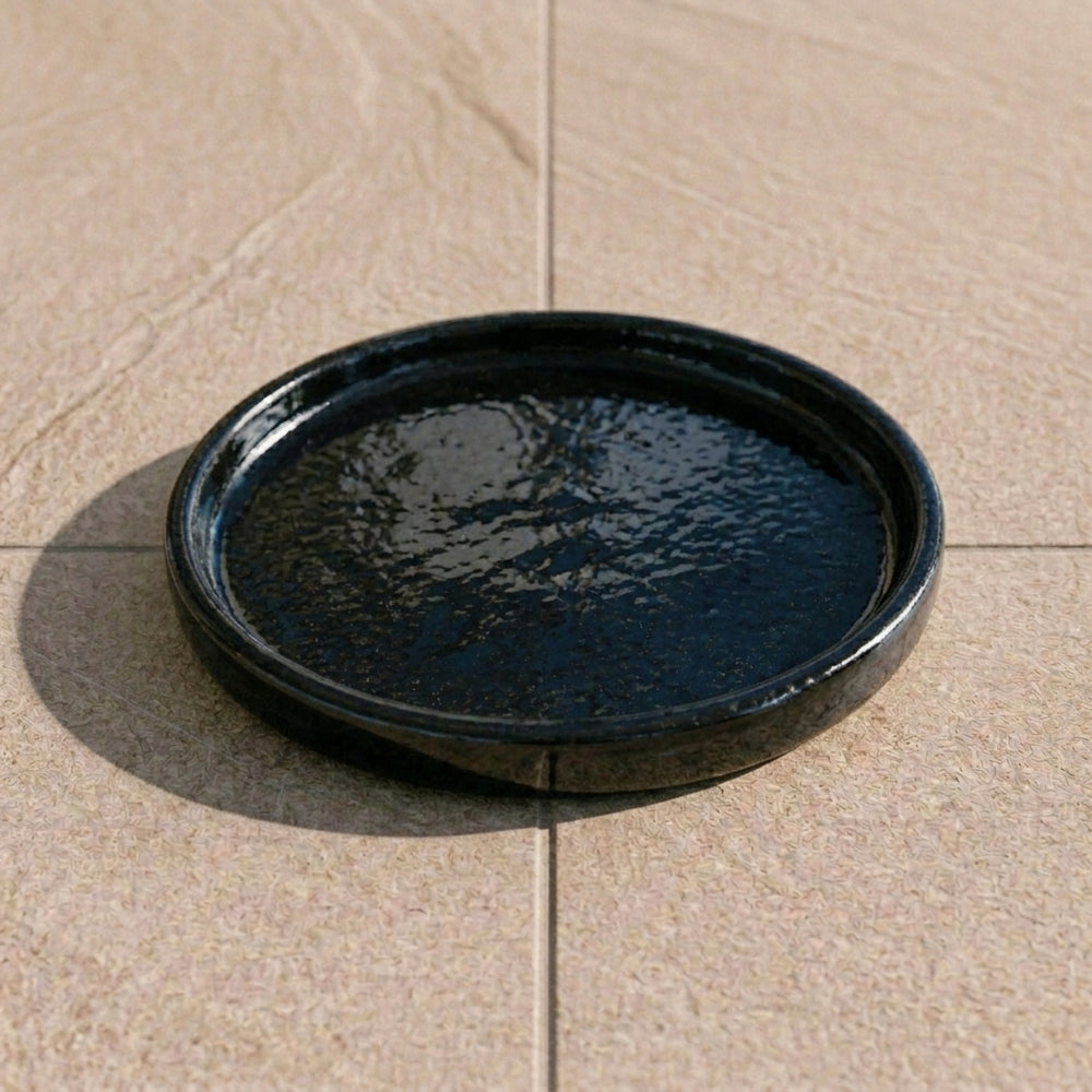Keramická podmiska pod kvetináč – Čierna (Ø 15–40 cm)