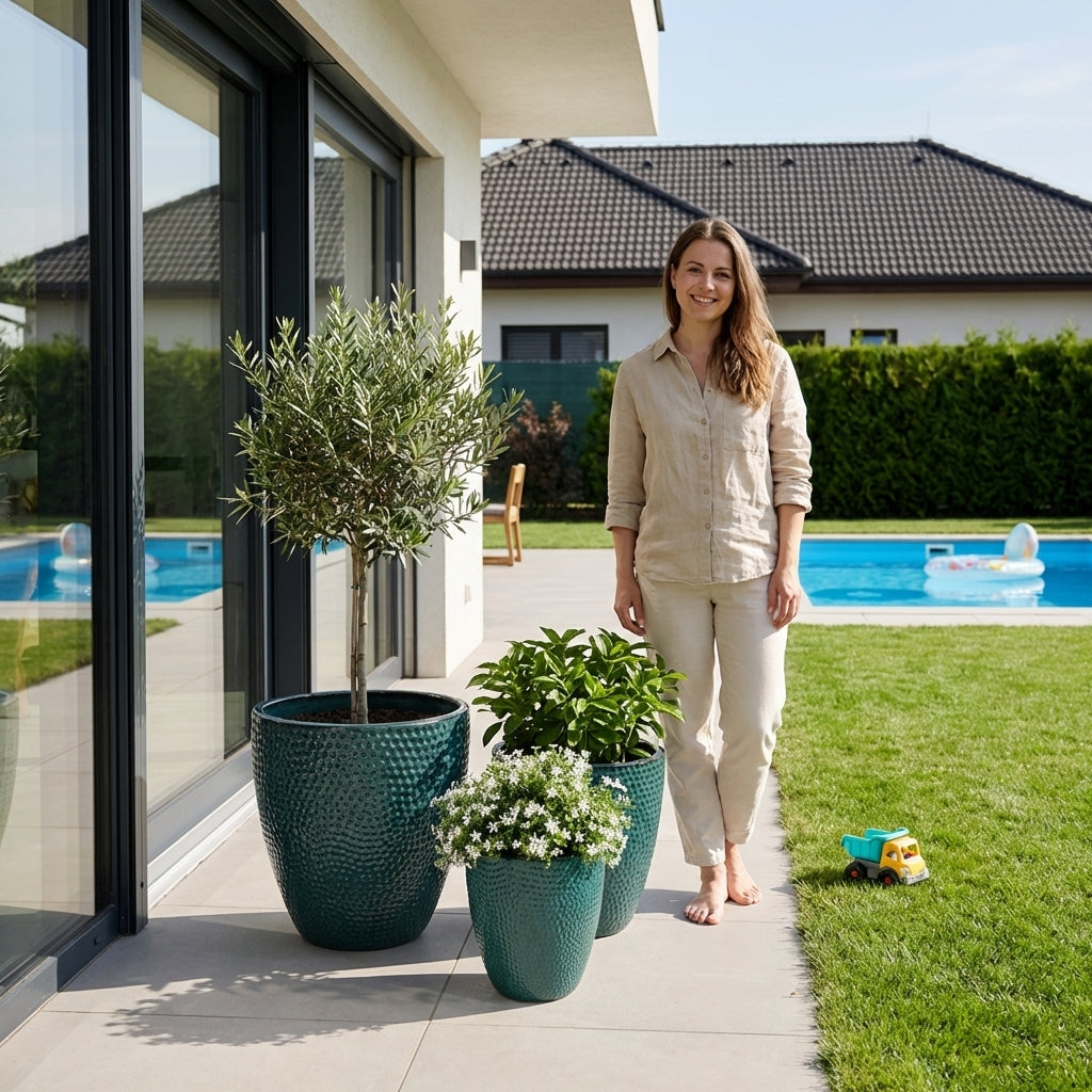 Provencelia kvetináč CIGALINE ručně vyráběný glazovaný květináč z terakoty – glazovaná terakota, štýl Anduze