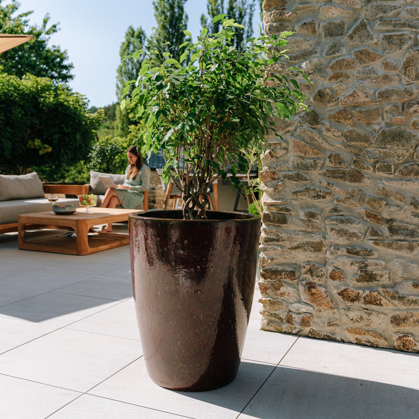 Keramicky kvetináč Mazarin - Tehlovo červená