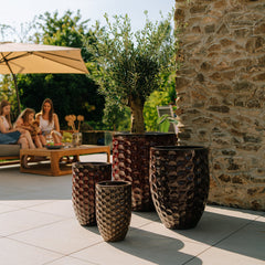 Keramický kvetináč MEROVEE - Tehlovo červená