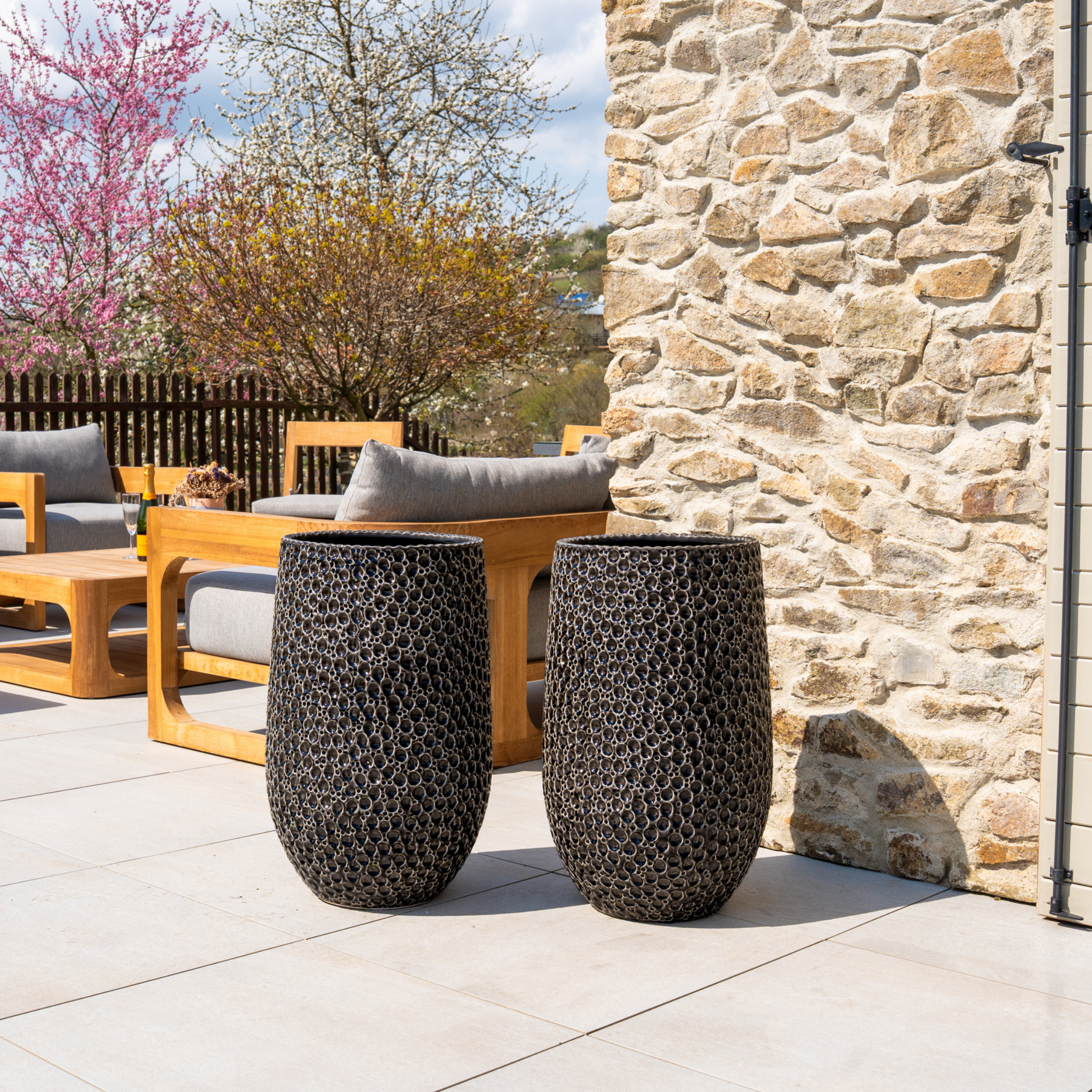 Keramický kvetináč Paris – Čierna