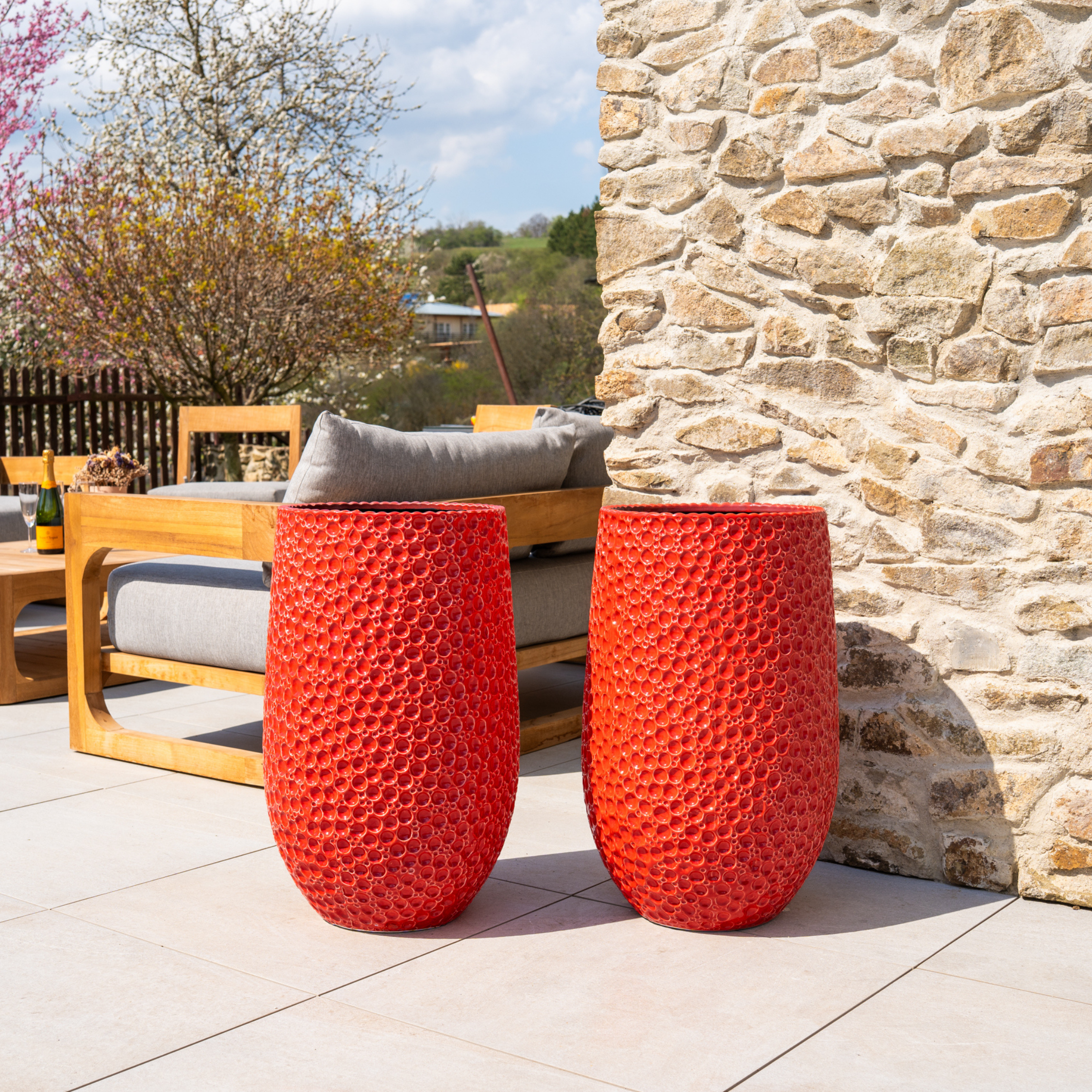 Keramický kvetináč Paris – červený