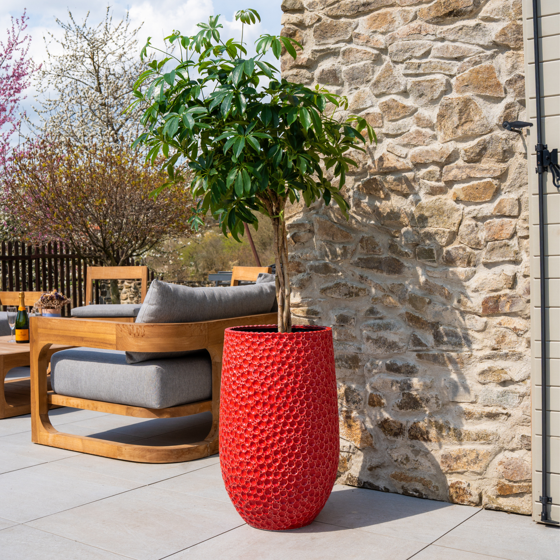 Keramický kvetináč Paris – červený