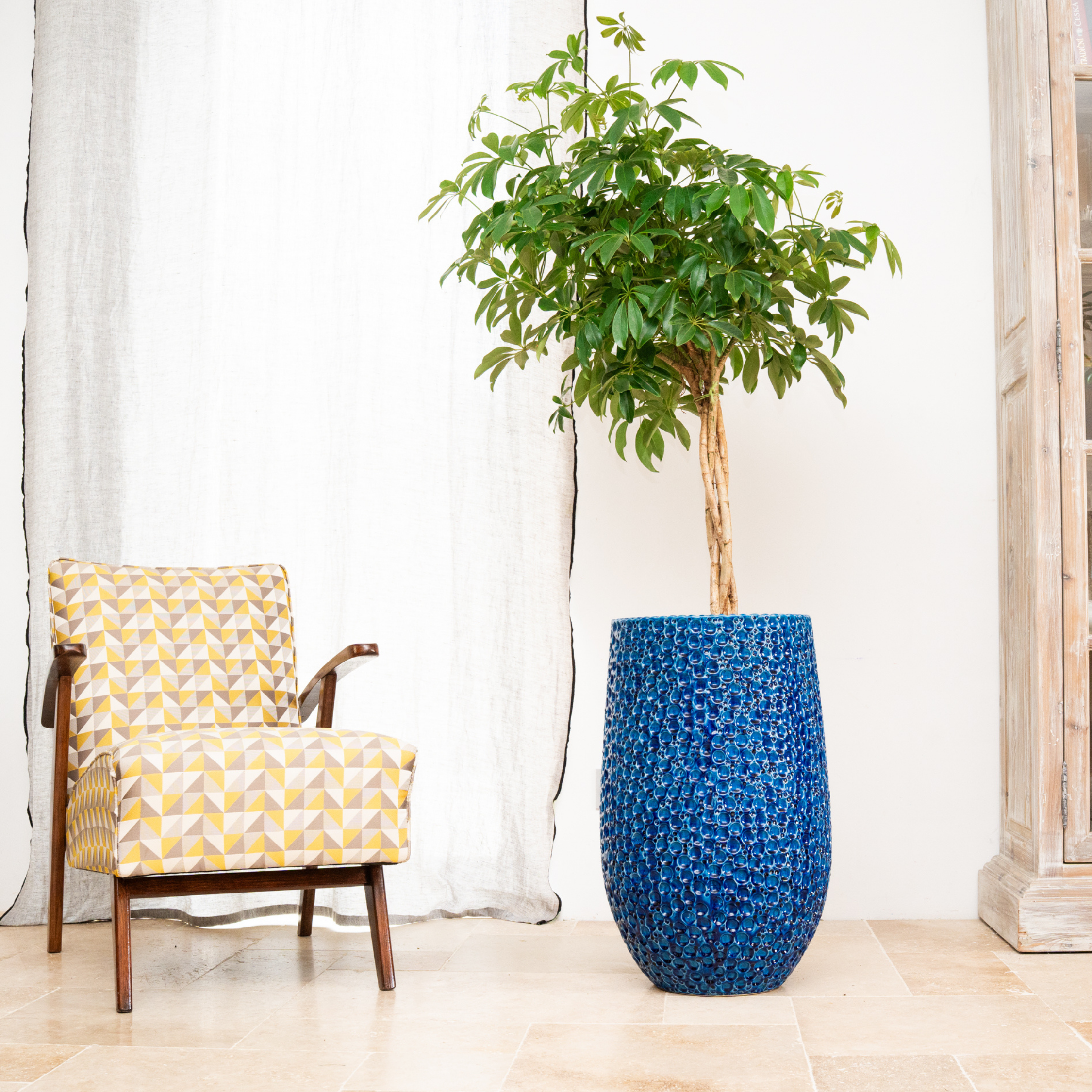 Keramický kvetináč Paris – modrý