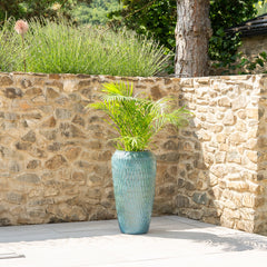 Keramický kvetináč Pompadour - Oceľovo modrá