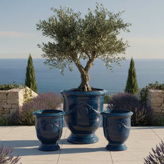 Keramicky kvetináč RICHELIEU - Azúrovo modrá