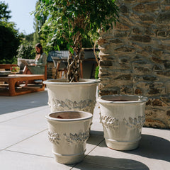 Keramický kvetináč ROUSSEAU - Krémová