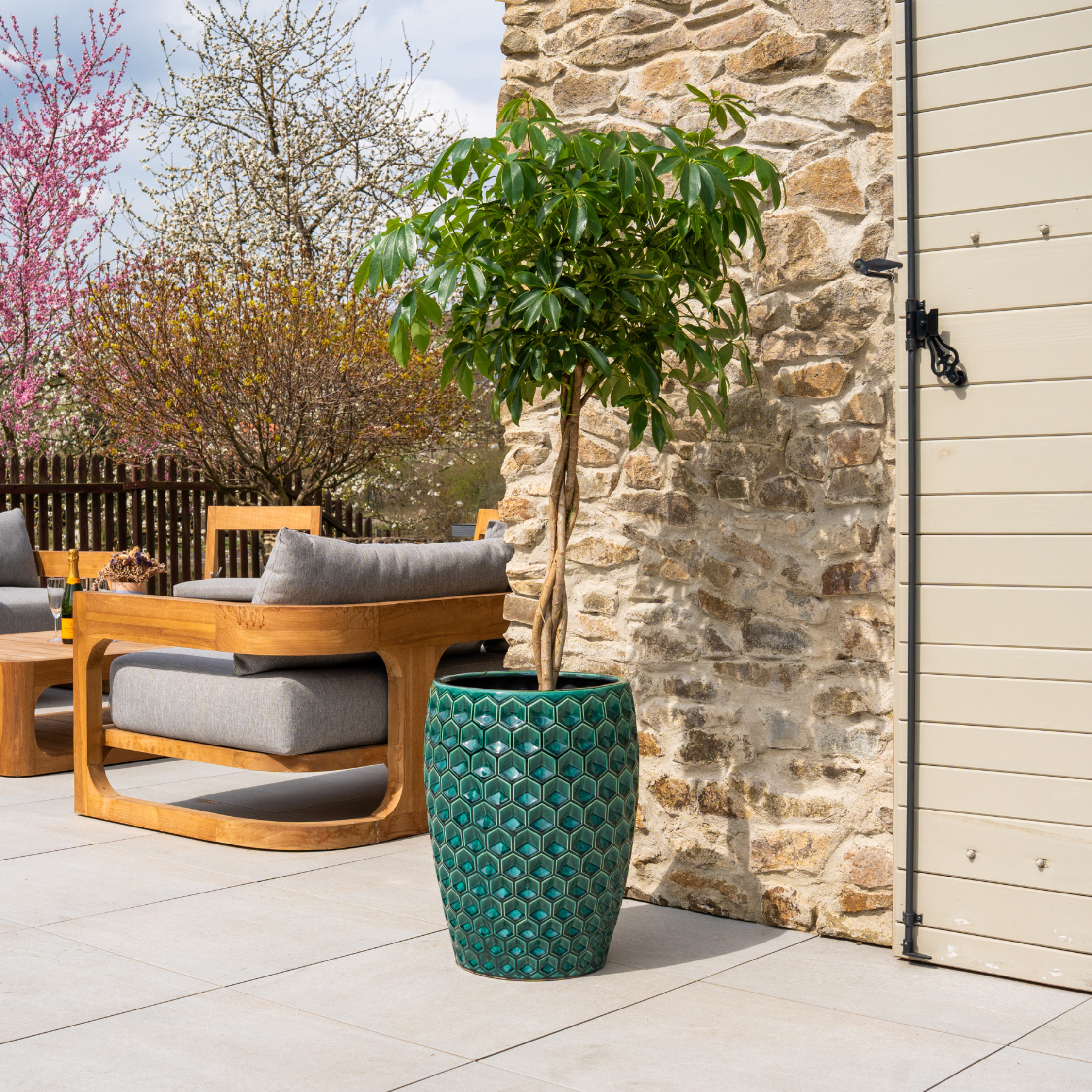 Keramický kvetináč Versaille – Tmavozelená