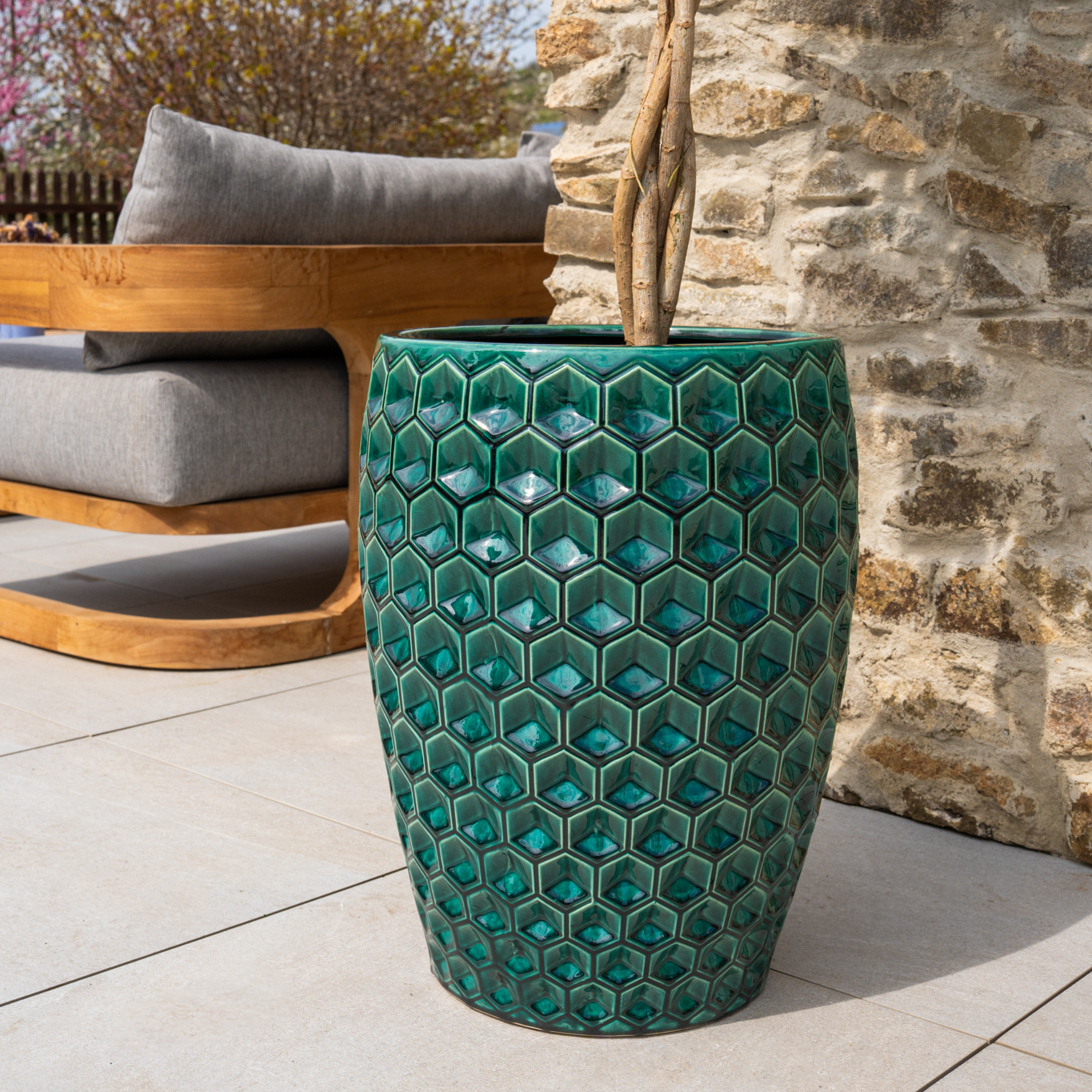 Keramický kvetináč Versaille – Tmavozelená