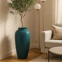 Mrazuvzorný Keramicky kvetináč Archimede - Oceľovo modrá