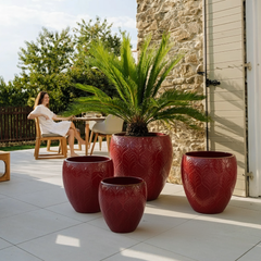 Keramický kvetináč Artemis Cisársky červený – ručne vyrábaný glazovaný kvetináč z terakoty